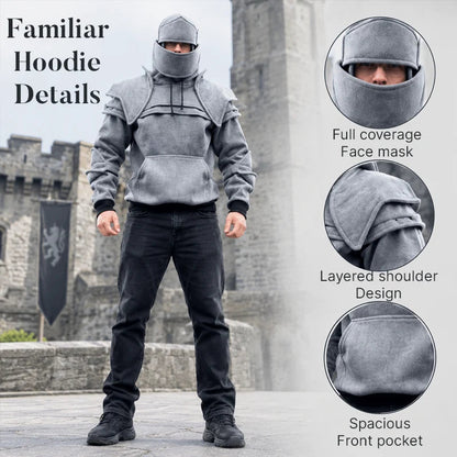 ⚔️ Medieval Knight Armor Hoodie – 2-in-1 Cosplay & Streetwear Pullover 🛡️