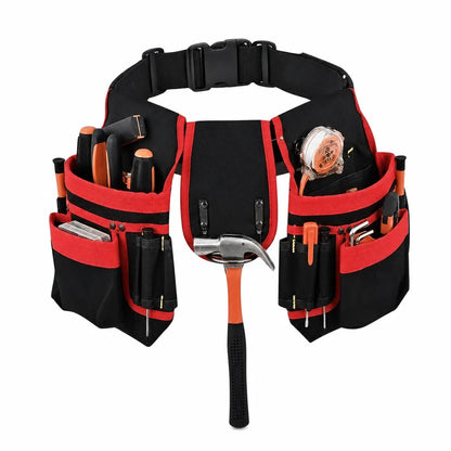 👷🛠️ Adjustable Tool Waist Bag – Multi-Pocket Work Belt with Magnetic Screw Holder, Reinforced Stitching & Quick-Release Buckle ⚡