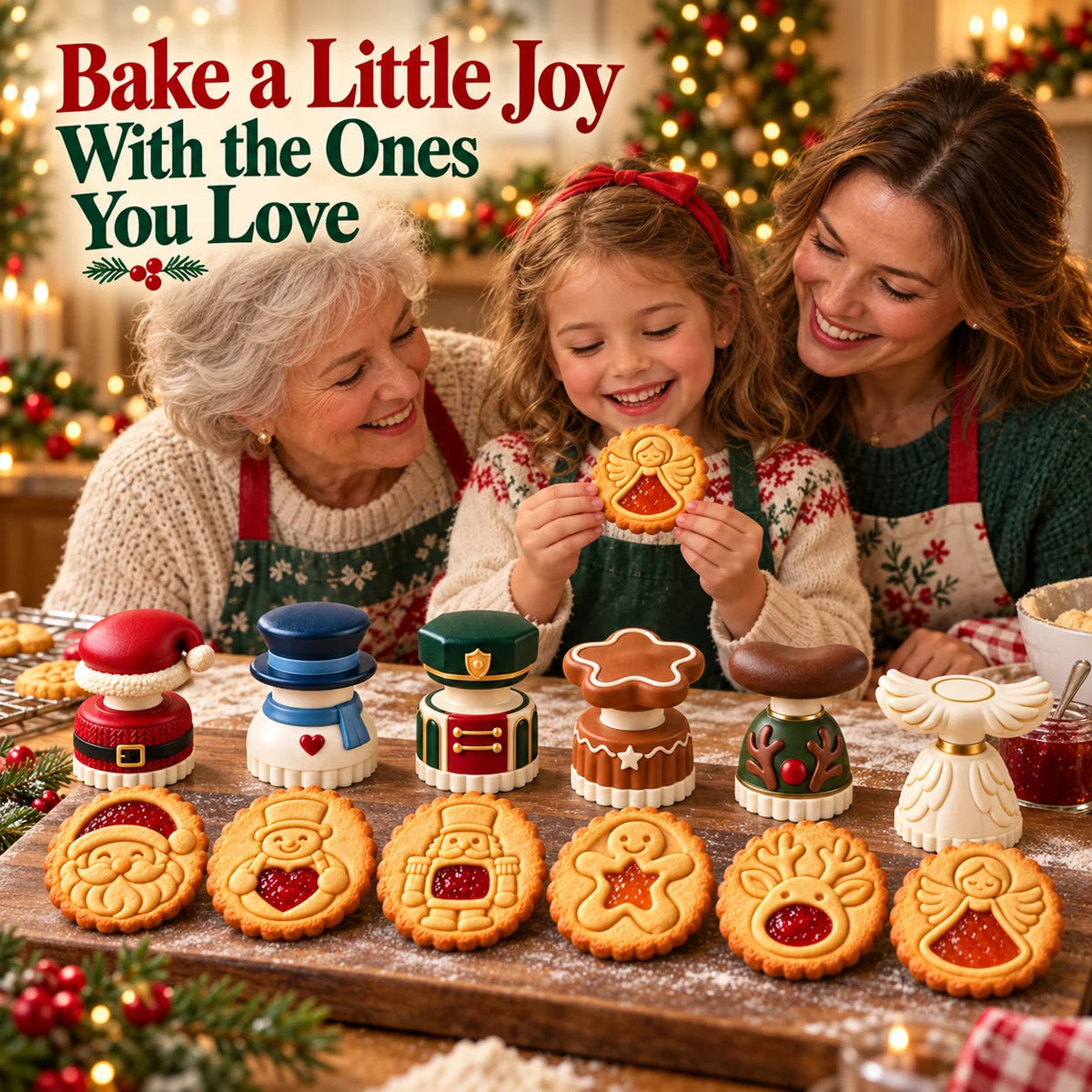 🔥Limited time 50% OFF -🍓🍪 Christmas Jam Cookie Press – Make Adorable Holiday Cookies at Home!