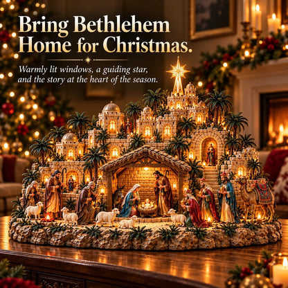✨ Remember the Night That Changed Everything! — The Holy Night of Bethlehem Illuminated Nativity Village
