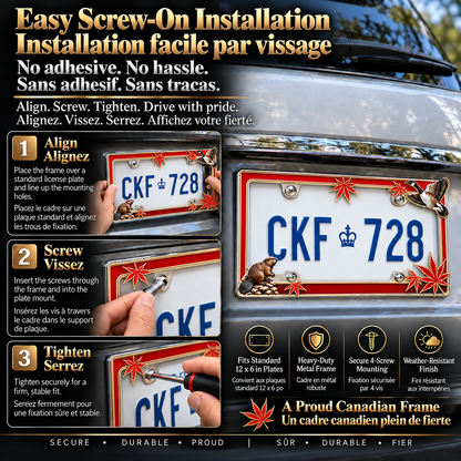 🍁🚗 Canada 160th Anniversary Commemorative Metal License Plate Frame