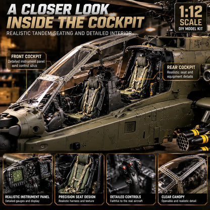 🔥LAST DAY 70% OFF🚁Attack Helicopter Model Kit – Build Your Own Military Aviation Legend
