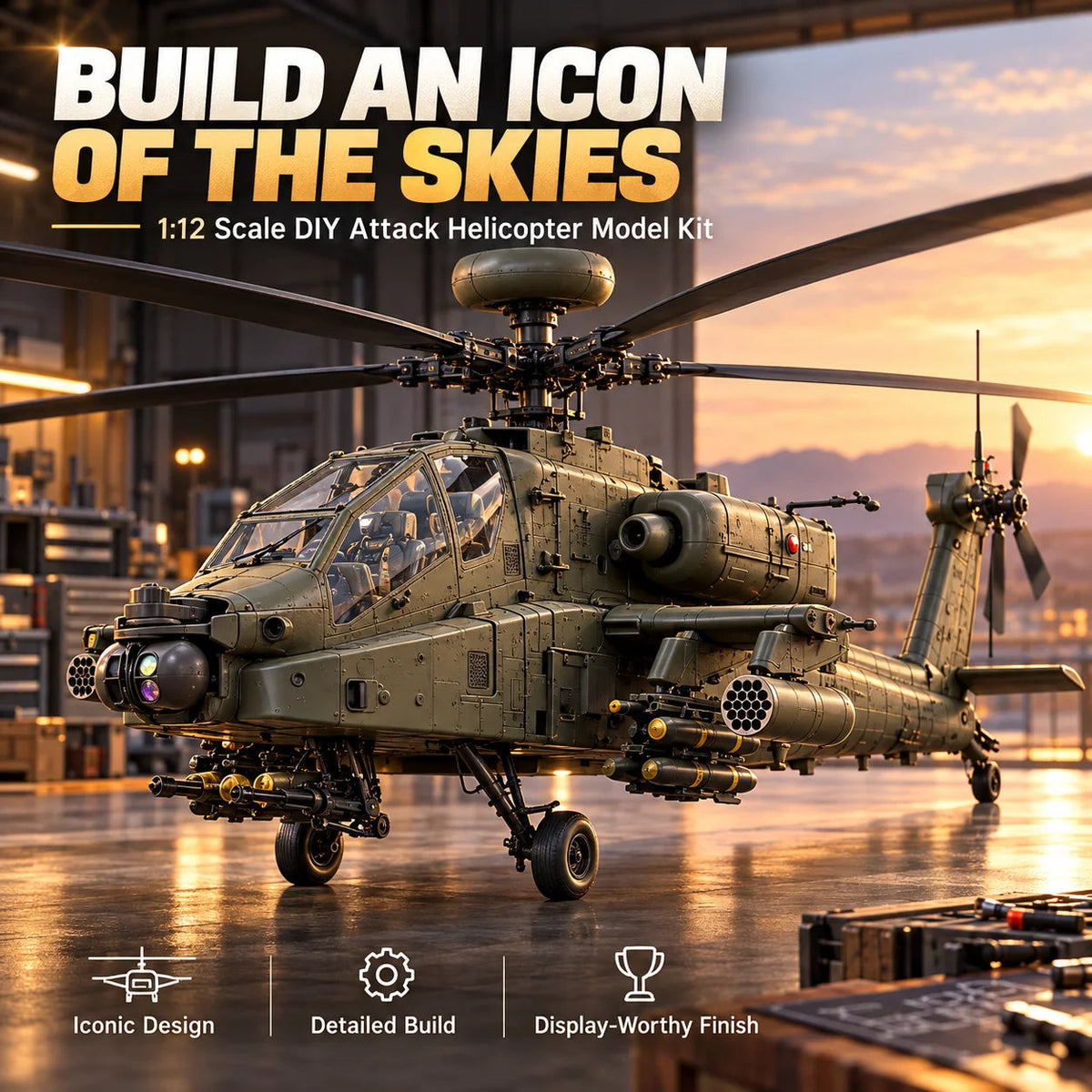 🔥LAST DAY 70% OFF🚁Attack Helicopter Model Kit – Build Your Own Military Aviation Legend