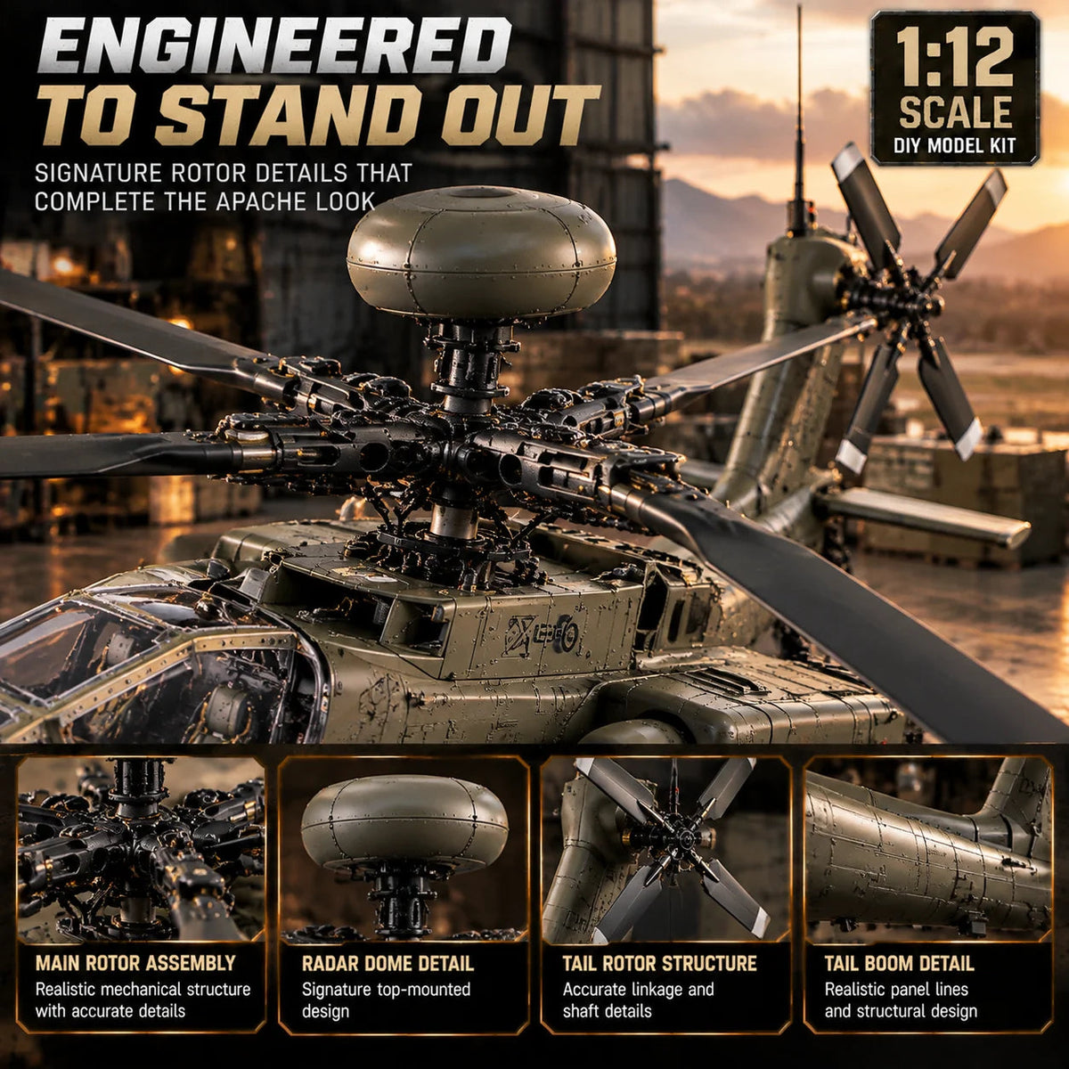 🔥LAST DAY 70% OFF🚁Attack Helicopter Model Kit – Build Your Own Military Aviation Legend