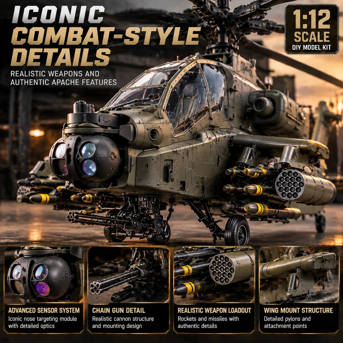 🔥LAST DAY 70% OFF🚁Attack Helicopter Model Kit – Build Your Own Military Aviation Legend