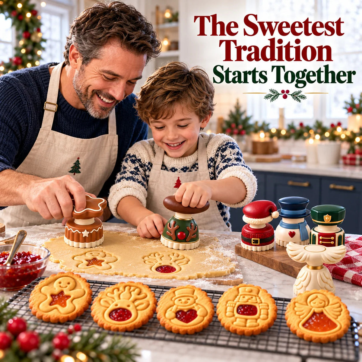 🔥Limited time 50% OFF -🍓🍪 Christmas Jam Cookie Press – Make Adorable Holiday Cookies at Home!