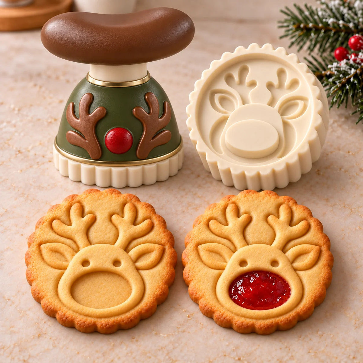 🔥Limited time 50% OFF -🍓🍪 Christmas Jam Cookie Press – Make Adorable Holiday Cookies at Home!