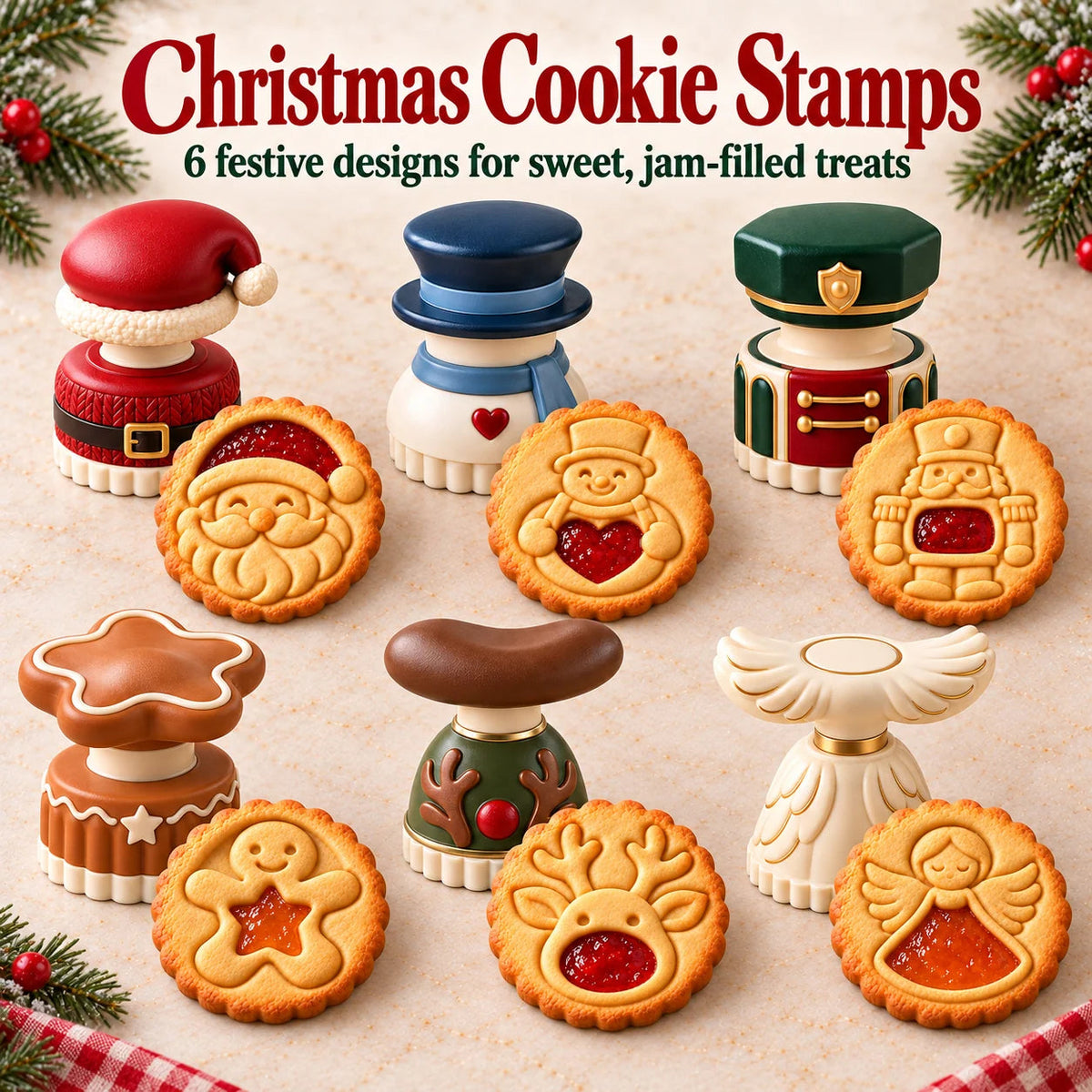 🔥Limited time 50% OFF -🍓🍪 Christmas Jam Cookie Press – Make Adorable Holiday Cookies at Home!