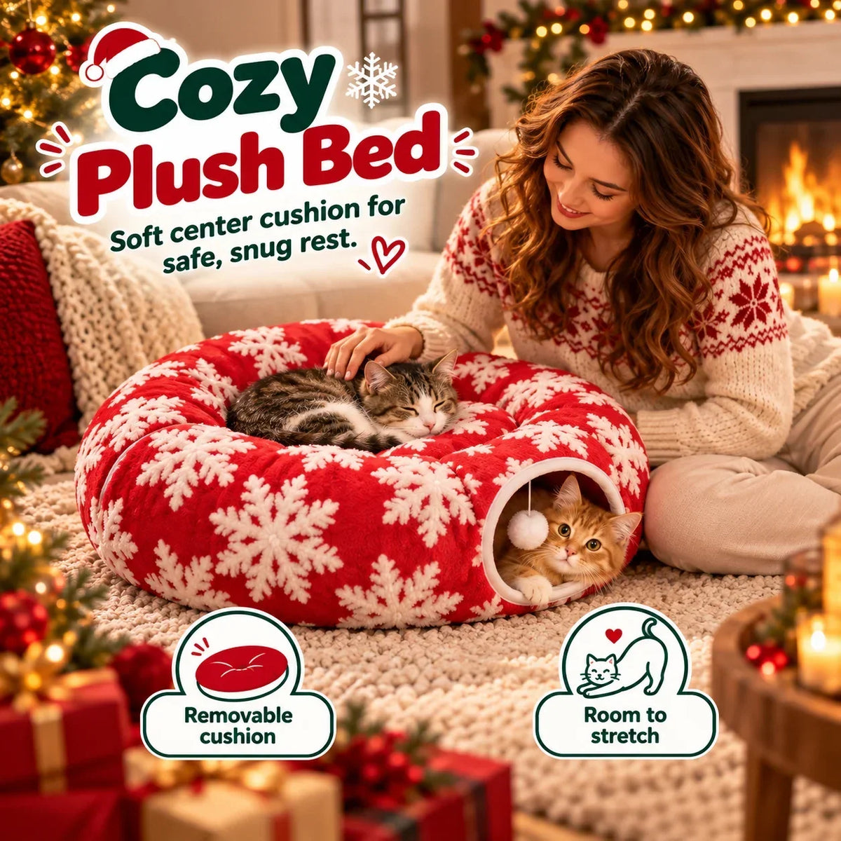 🐱Christmas Tree Cat Tunnel🎄 The Ultimate Cat-Proof Tree Skirt & Hideaway 🐾