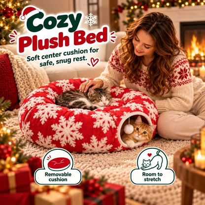 🐱Christmas Tree Cat Tunnel🎄 The Ultimate Cat-Proof Tree Skirt & Hideaway 🐾