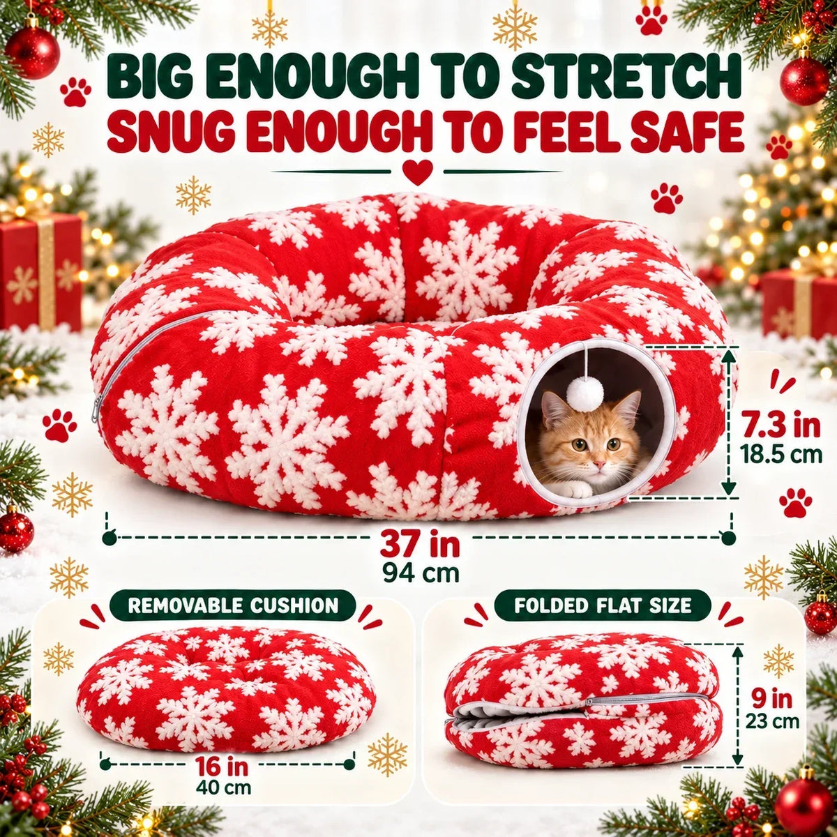 🐱Christmas Tree Cat Tunnel🎄 The Ultimate Cat-Proof Tree Skirt & Hideaway 🐾