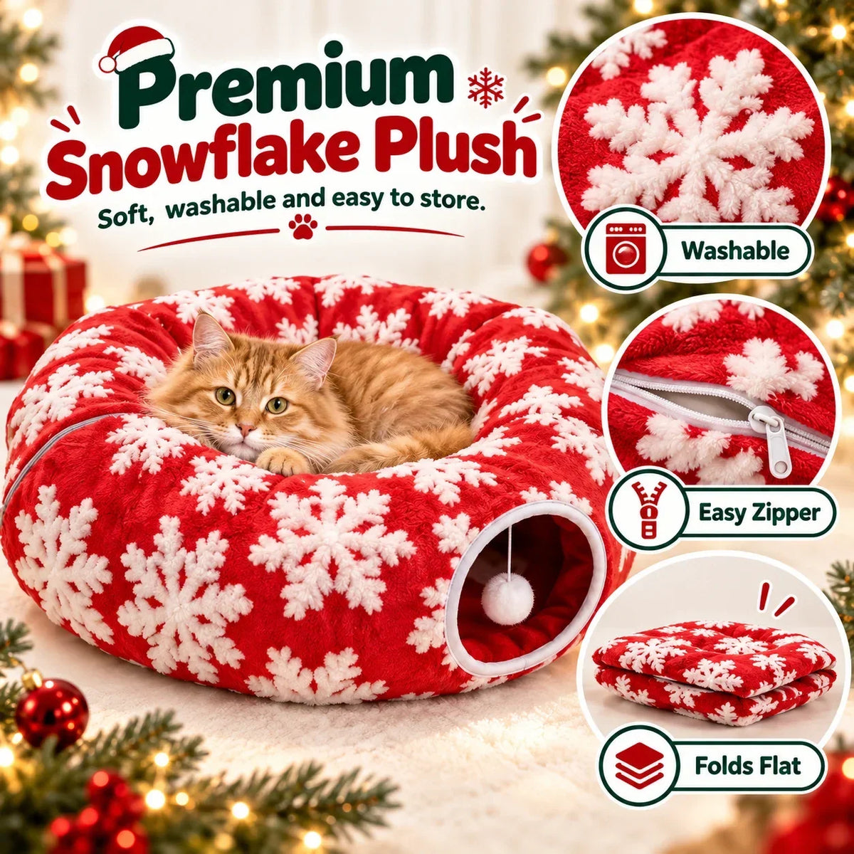 🐱Christmas Tree Cat Tunnel🎄 The Ultimate Cat-Proof Tree Skirt & Hideaway 🐾
