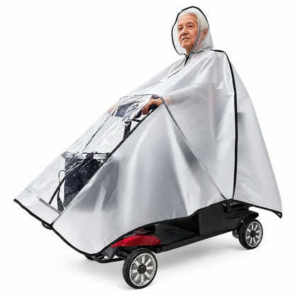 Thickened Extra Large Waterproof PVC Cover and Poncho for Senior Mobility Scooters and Four Wheel Electric Vehicles