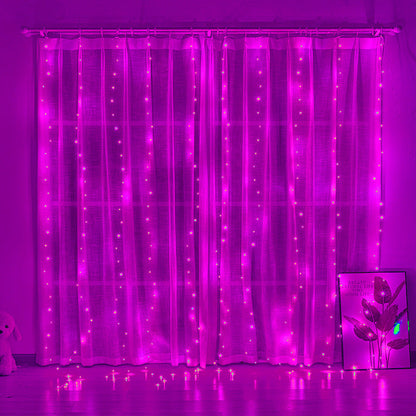 300 LED Curtain Lights – 9.8FT × 9.8FT, 8 Modes, Remote Controlled