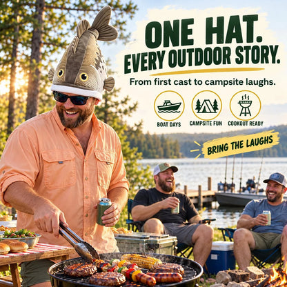 🐟Funny 3D Fish Hat — Funny Fishing Gift for Anglers, Lake Days & Parties