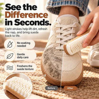 🎁 Buy 1, Get 1 FREE (Free Cleaner)👟 Suede Shoe Cleaning Brush for Everyday Dirt
