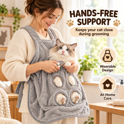 🐱 Paw-Access Cat Grooming Apron – Simple At-Home Nail Care