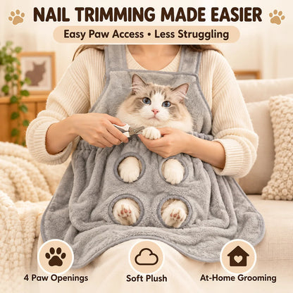🐱 Paw-Access Cat Grooming Apron – Simple At-Home Nail Care