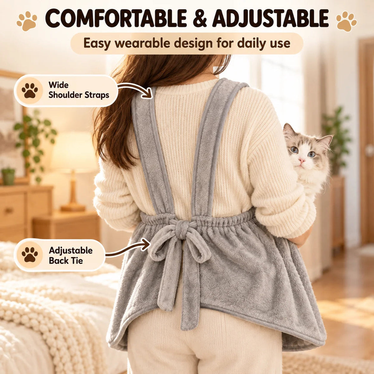 🐱 Paw-Access Cat Grooming Apron – Simple At-Home Nail Care