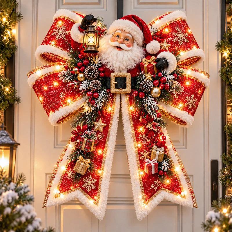 🔥Last Day 50% OFF -🎀🎄 Christmas Magic Door Bows – Oversized Light-Up Christmas Decor