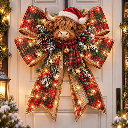 🔥Last Day 50% OFF -🎀🎄 Christmas Magic Door Bows – Oversized Light-Up Christmas Decor