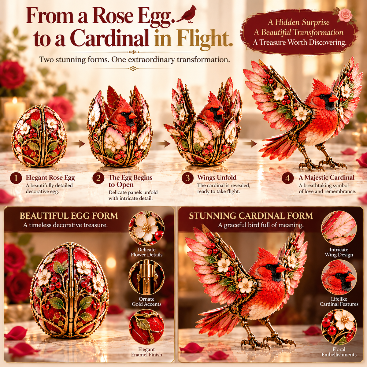 ❤️ A Little Sign Of Love 🐦 Transforming Cardinal Egg – A Keepsake To Treasure