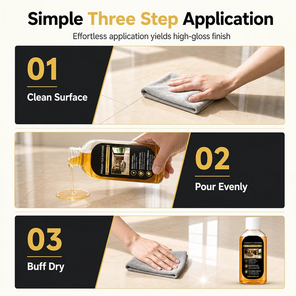 Tile and Floor Refurbishing Cleaner for Scratch Removal and Maintenance