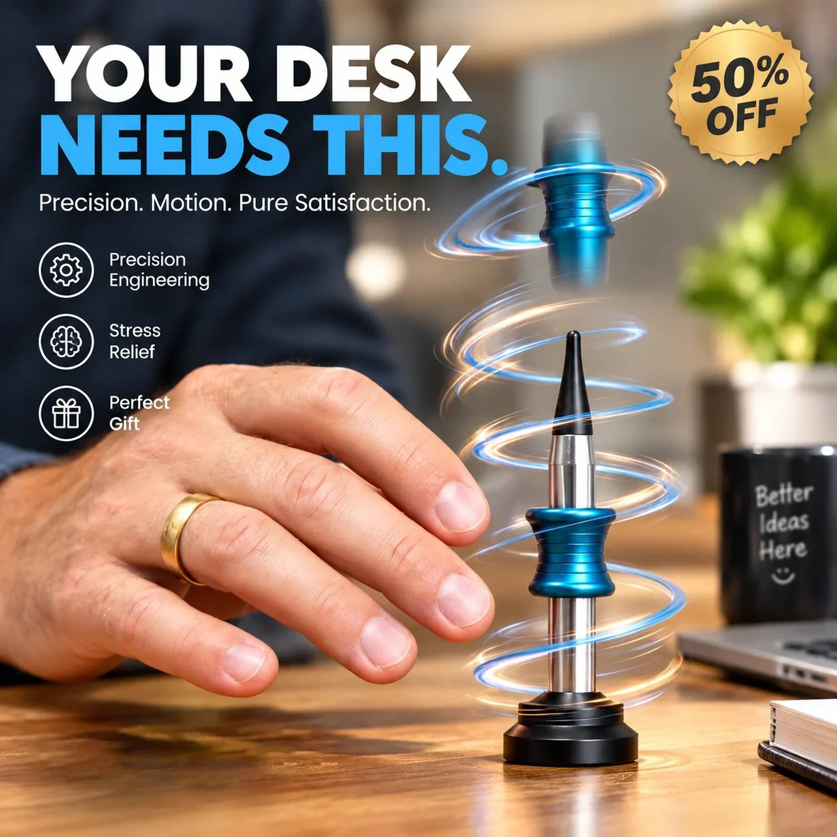 Kinetic Desk toy That Performs Impossible Landing
