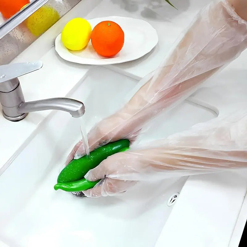 🧤 23.6' Disposable Long-Arm Gloves – Protective Elastic Cuff Design