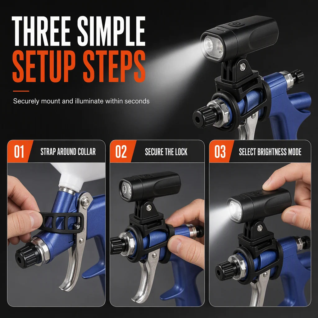 🎨 Lightweight LED-Guided Spray Gun – Smooth & Even Painting