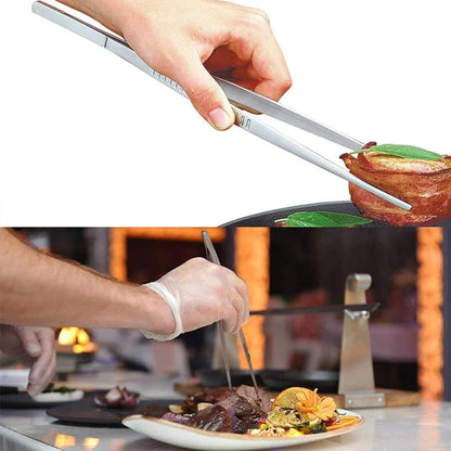 🍳 2-Pack Non-Slip Kitchen Tweezers – Easy Food Handling & Plating
