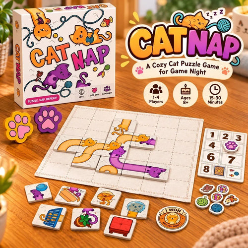 🐱 Cat Nap – Cute Cat Puzzle Board Game for Family Fun & Game Night