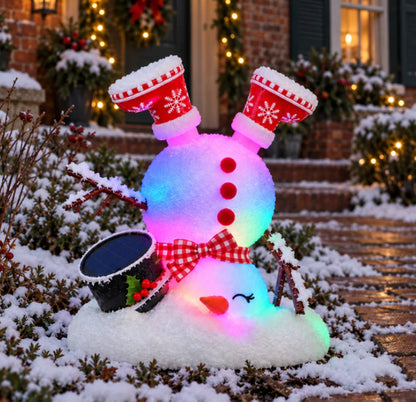 ☃️✨ Light-Up Christmas Snowmen – 4 Playful Frosty Styles with Colorful Holiday Glow