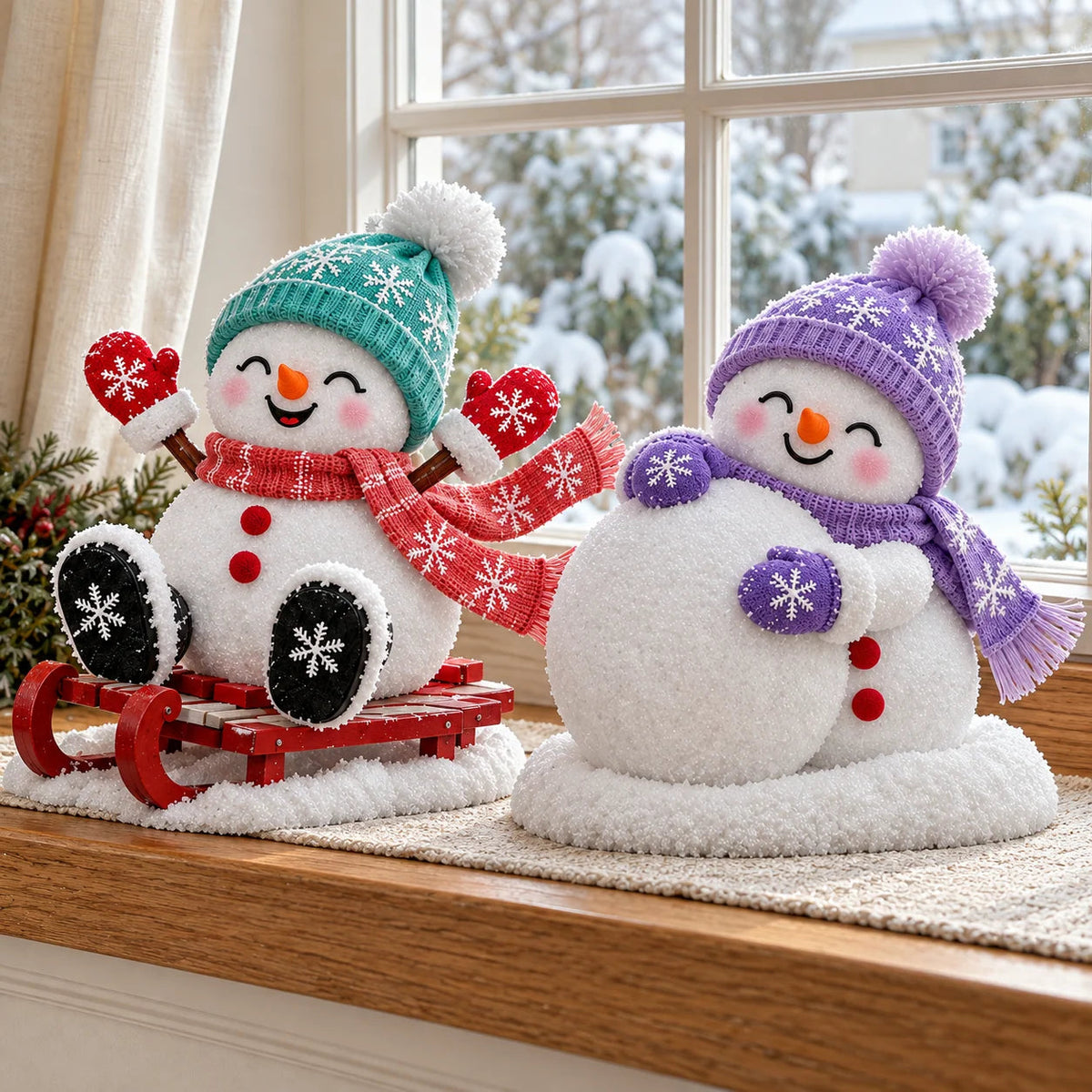 ☃️✨ Light-Up Christmas Snowmen – 4 Playful Frosty Styles with Colorful Holiday Glow