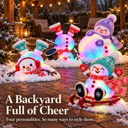 ☃️ Adorable Light-Up Snowmen | 4 Cute Christmas Garden Style🌞