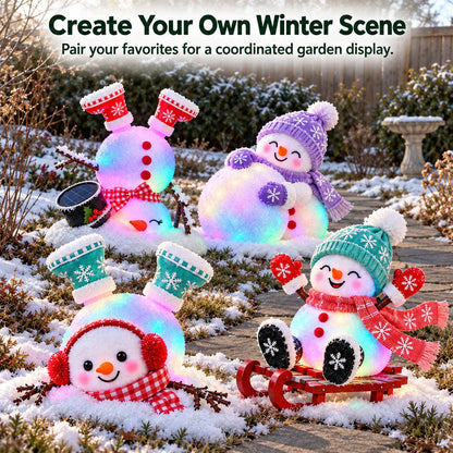 ☃️✨ Light-Up Christmas Snowmen – 4 Playful Frosty Styles with Colorful Holiday Glow
