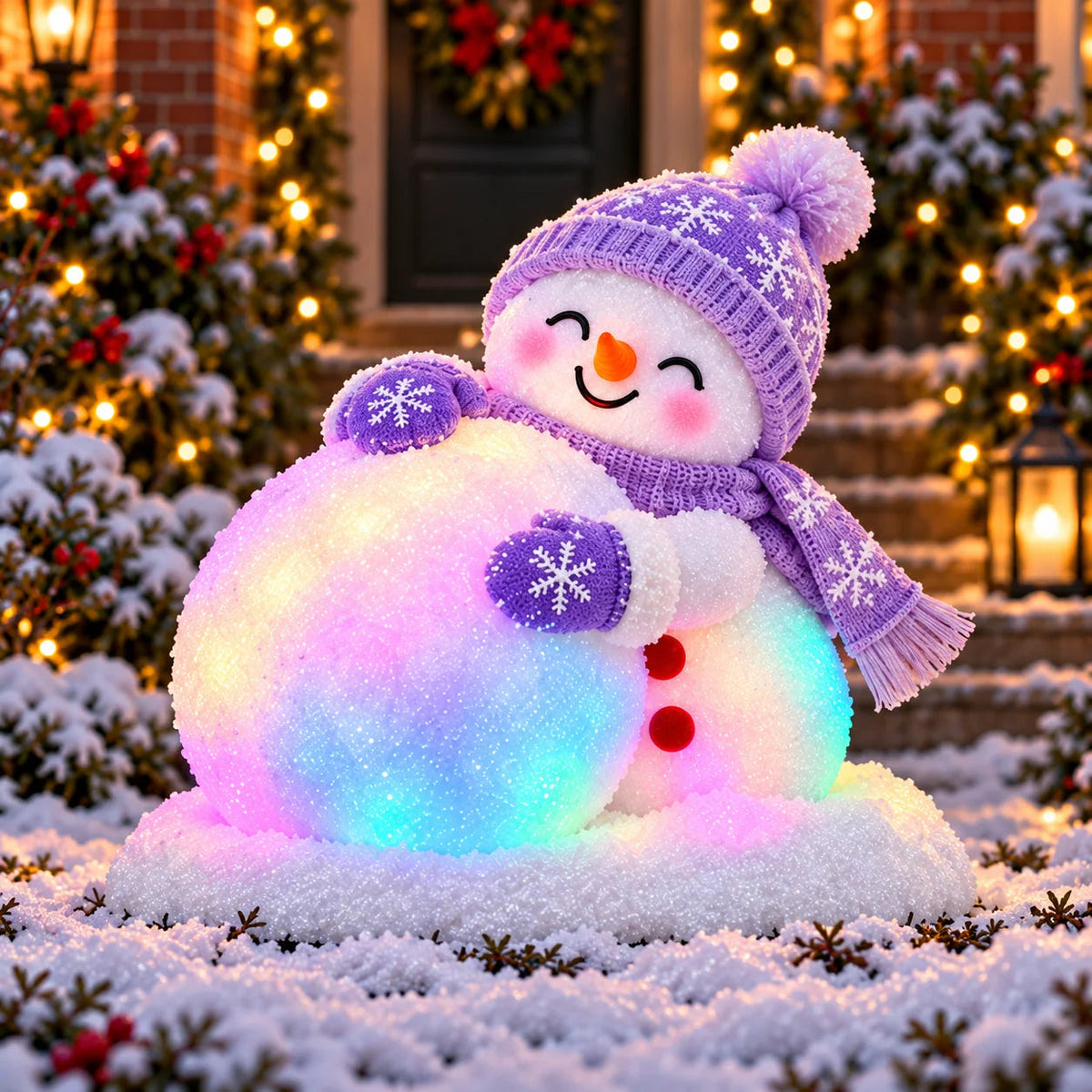 ☃️✨ Light-Up Christmas Snowmen – 4 Playful Frosty Styles with Colorful Holiday Glow