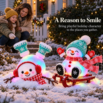 ☃️✨ Light-Up Christmas Snowmen – 4 Playful Frosty Styles with Colorful Holiday Glow