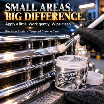 ✨ Chrome Polish Paste – 100g Metal & Chrome Polishing Paste with Application Brush for a Brilliant Mirror-Like Finish