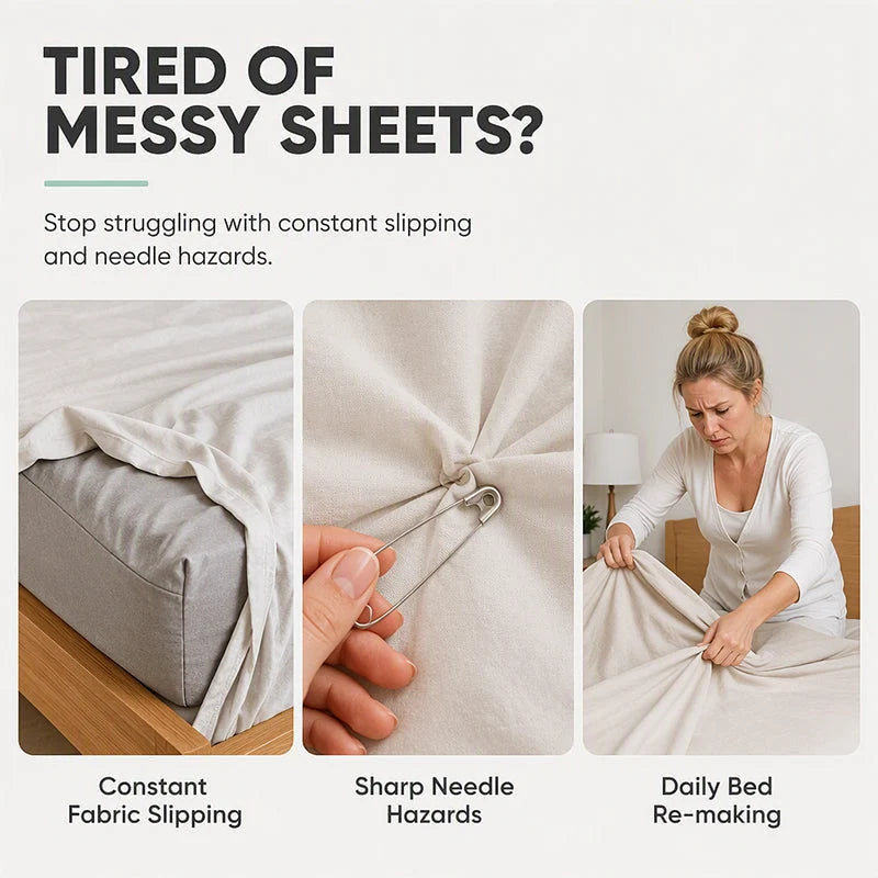 ✨ No-Needle Bed Sheet Clips – Secure, Wrinkle-Reducing Bedding Fasteners