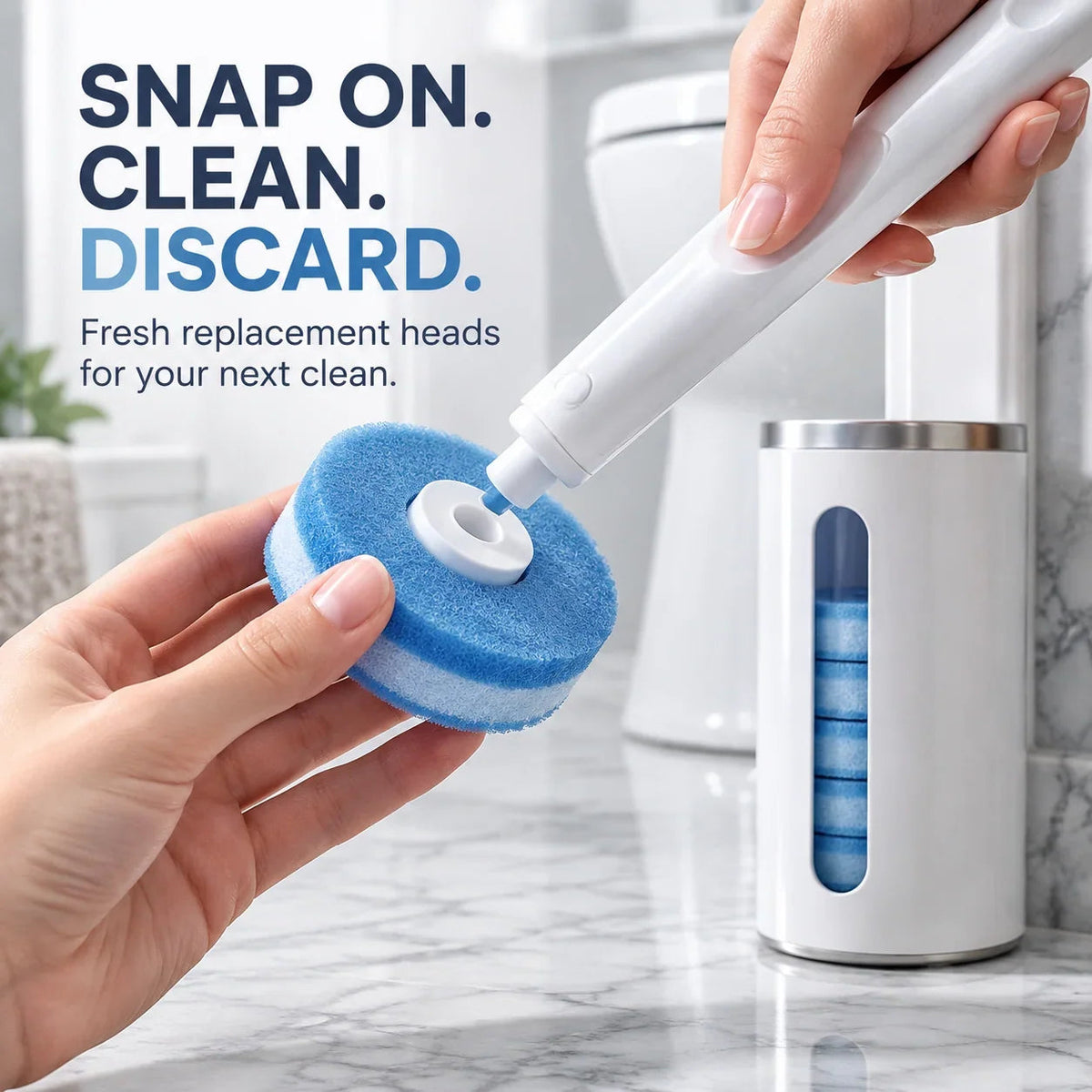 🚽 Disposable Toilet Cleaning Brush – Replaceable Heads with Storage Holder