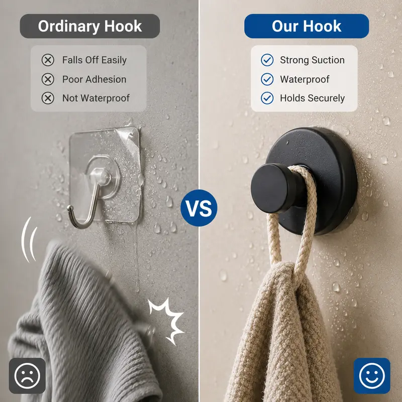Stainless Steel Finish Grip Lock Heavy Duty Adhesive Wall Hooks