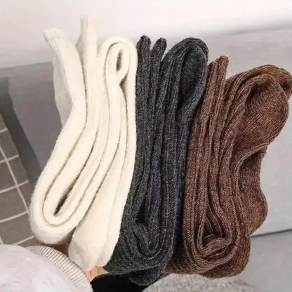 Women's 2-Pair Thick Cute Slim-Fit Solid Color Calf Boot Socks