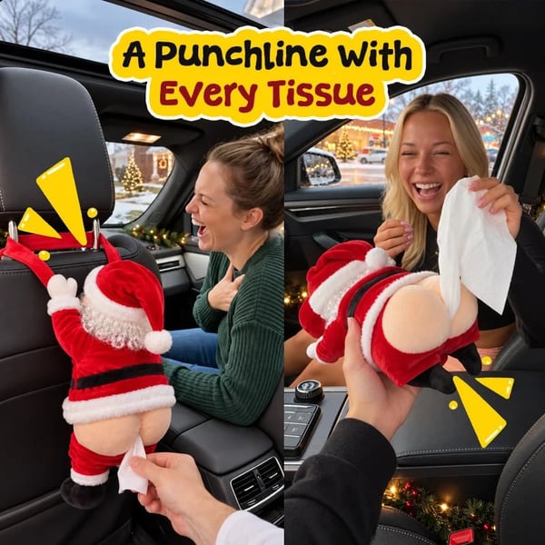 Cheeky Santa Butt Tissue Holder – Funny Christmas Gag Gift 🎅