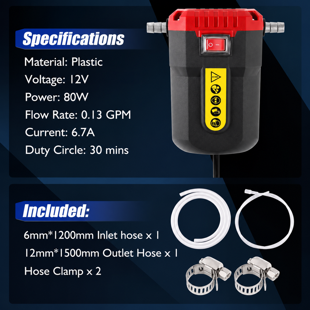 12V 80W Oil Extractor Pump