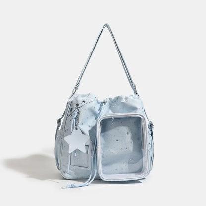 Star Print Ita Fashion Patterned Crossbody Shoulder Bag