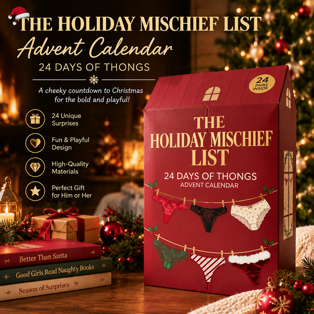 🎁 24 Days of Temptation™ – Thong Advent Countdown Gift Box | A Playful Surprise for Every Day 🔥