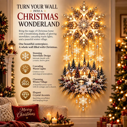 Christmas Snowflake Village Lighted Wall Decor