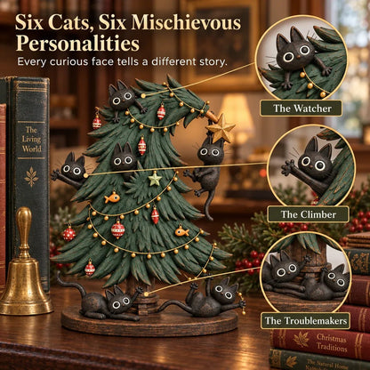 🎄🐱 Cute Black Cat Christmas Tree Decor