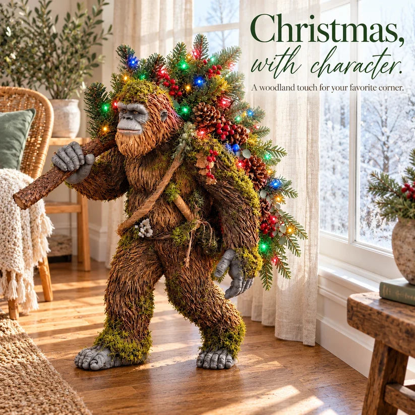 🎄 Woodland Sasquatch – Lighted Christmas Porch Decor